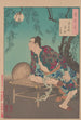 Das Gemälde Das Dorf des Shi-Clans bei Vollmondnacht Shikason tsukiyo - Tsukioka Yoshitoshi — Ansicht des Kunstwerks