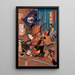 Tomoe Gozen, Ehefrau von Kiso Yoshinaka, siegreich über Uchida Sabur - Tsukioka Yoshitoshi — gerahmtes Bild an der Wand