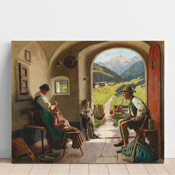 Reproduktion des Gemäldes Ein Sommertag in Tirol - Emil Rau