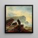 Ein Landschaft mit Kormoranen auf einem Felsen - Friedrich Preller der Ältere — gerahmtes Bild an der Wand