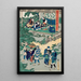 Akt VI Kampei Signiert das Rollbild der Vierundvierzig Rônin Okaru nach dem Verkauf, wird im Palanquin zum Bordell in Kyoto gebracht - Utagawa Kunisada Toyokuni III — gerahmtes Bild an der Wand