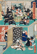 Akt X Gihei Prouvant Sa Loyauté Herausfordern die Ronin, es zu bewegen Gihei schreibt einen Scheidungsbrief vor seinem Schwiegervater - Utagawa Kunisada Toyokuni III — Ansicht des Kunstwerks