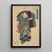 Schauspieler, der die Rolle von Nuregami spielt - Utagawa Kunisada Toyokuni III — gerahmtes Bild an der Wand