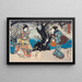 Bewunderung der Pflaumenblüten am Abend - Utagawa Kunisada Toyokuni III — gerahmtes Bild an der Wand