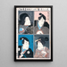 Vier Schauspieler in den Rollen von Natsume Shirosabur Ishid Unemenosuke Katsuragi und Kijin Omatsu - Utagawa Kunisada Toyokuni III — gerahmtes Bild an der Wand