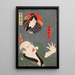 Hayano Kanpei und der Bauer Yoichibei - Utagawa Kunisada Toyokuni III — gerahmtes Bild an der Wand