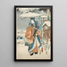 Murasaki et Genji Observant la Neige - Utagawa Kunisada Toyokuni III — gerahmtes Bild an der Wand
