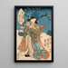 Schauspieler Ichimura Kakitsu in weiblicher Rolle, die den zweiten Monat darstellt - Utagawa Kunisada Toyokuni III — gerahmtes Bild an der Wand