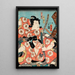 Toneri Umemaru und Toneri Sakuramaru aus dem Stück Sugawara Denj Tenarai Kagami - Utagawa Kunisada Toyokuni III — gerahmtes Bild an der Wand