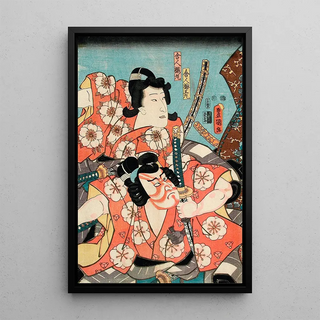 Utagawa Kunisada Toyokuni III - Toneri Umemaru and Toneri Sakuramaru from the play Sugawara Denj Tenarai Kagami.webp