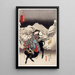 Vue de Kanbara - Utagawa Kunisada Toyokuni III — gerahmtes Bild an der Wand