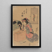 Frau sitzend vor einem Schminkspiegel - Utagawa Kunisada Toyokuni III — gerahmtes Bild an der Wand