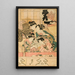 Junge Frauen in einer Theatervorhalle - Utagawa Kunisada Toyokuni III — gerahmtes Bild an der Wand