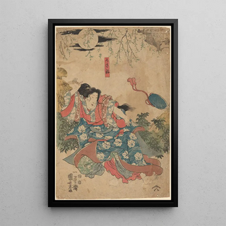 Utagawa Kuniyoshi - Female Figure Tossing a Purse.webp