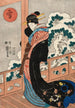 Schönheit unter dem Schnee auf einer Veranda - Utagawa Kuniyoshi — Ansicht des Kunstwerks