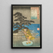 Der Dichter Fujiwara no Okikaze - Utagawa Kuniyoshi — gerahmtes Bild an der Wand