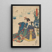 Zwei Frauen, die einen Vogel betrachten - Utagawa Kuniyoshi — gerahmtes Bild an der Wand