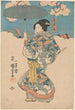 Frau mit grünem Regenschirm - Utagawa Kuniyoshi — Ansicht des Kunstwerks