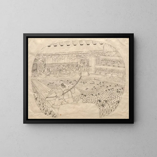 Utagawa Sadahide - Design for Fanshaped Print of Kabuki Theater.webp