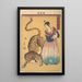 Frau holländisch mit Leopard aus der Serie Bilder von Vögeln und Tieren Chj zue - Utagawa Yoshimori — gerahmtes Bild an der Wand