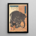 Ansicht des großen importierten Elefanten - Utagawa Yoshimori — gerahmtes Bild an der Wand