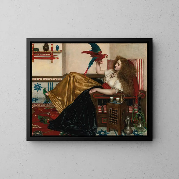 Die Legende des Papageis - Valentine Cameron Prinsep — gerahmtes Bild an der Wand