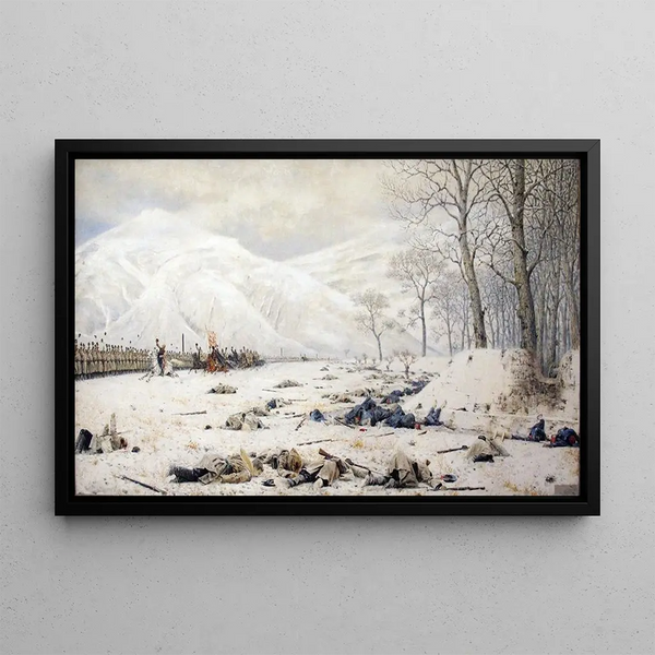 Schlachtfeld bei Shipka - Vasily Vereshchagin — gerahmtes Bild an der Wand