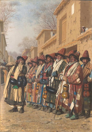 Vasily Vereshchagin - Chorus of dervishes begging for alms Tashkent.webp