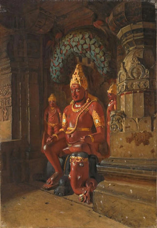 Vasily Vereshchagin - Statue of Vishnu at the Temple of Indra at Ellora.webp