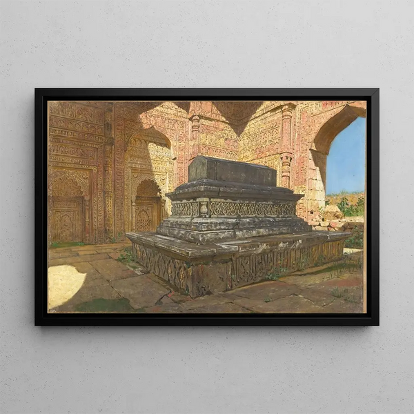 Tombeau des Sultans Iltutmish im alten Delhi - Vasily Vereshchagin — gerahmtes Bild an der Wand
