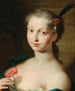 Portrait einer eleganten Dame mit einer Nelke - Venezianische Schule — Ansicht des Kunstwerks