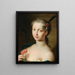 Portrait einer eleganten Dame mit einer Nelke - Venezianische Schule — gerahmtes Bild an der Wand