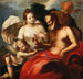 Venus und Cupido, Jupiter und Merkur - Venezianische Schule — Ansicht des Kunstwerks