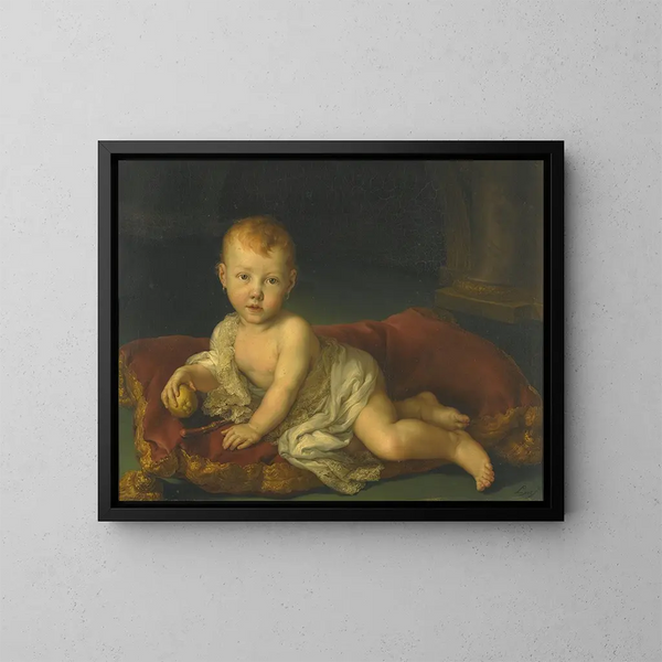 Portrait von Isabelle de Bourbon, Infantin von Spanien, 1821-1897, Baby - Vicente López Portaña — gerahmtes Bild an der Wand