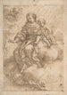 Madone und Kind sitzend auf Wolken - Vicente Salvador Gómez — Ansicht des Kunstwerks