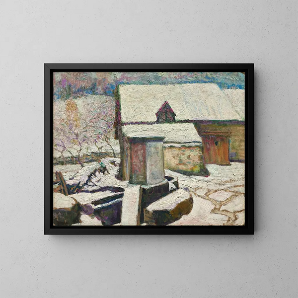 Abreuvoir im Winter - Victor Charreton — gerahmtes Bild an der Wand