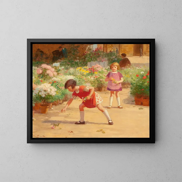 Blumenarrangement - Victor Gabriel Gilbert — gerahmtes Bild an der Wand