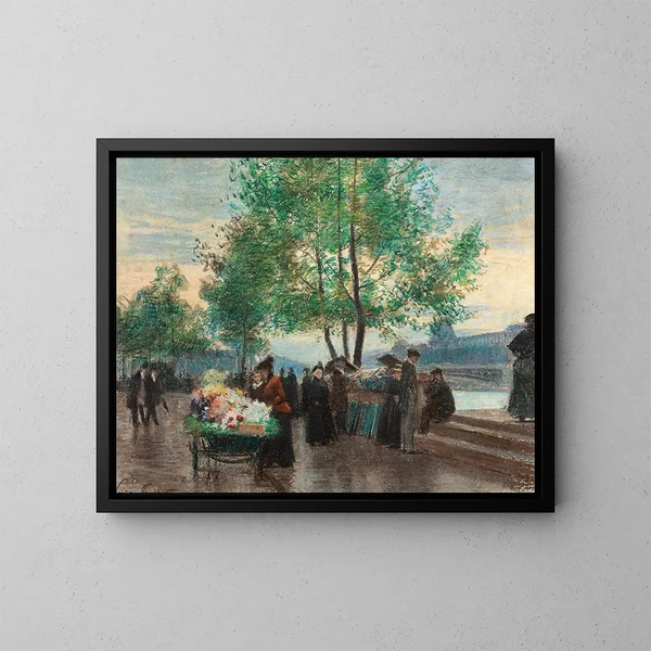 Händler am Seine-Ufer, Paris - Victor Gabriel Gilbert — gerahmtes Bild an der Wand