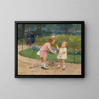 Die Gärten des Luxembourg - Victor Gabriel Gilbert — gerahmtes Bild an der Wand