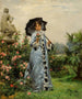 Elegantes Gemälde mit Rose - Victor Gabriel Gilbert — Ansicht des Kunstwerks