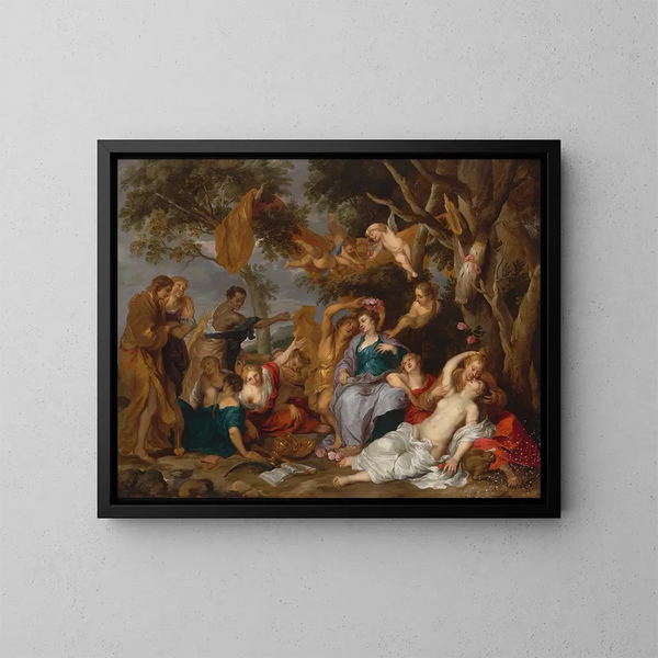 Amaryllis und Mirtillo - Victor Wolfvoet der Jüngere — gerahmtes Bild an der Wand