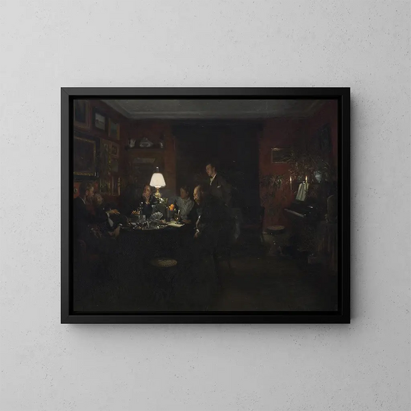 Gespräch am Abend - Viggo Johansen — gerahmtes Bild an der Wand