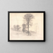 Landschaft mit verstreuten Bäumen bei Ryet in der Nähe von Farum - Vilhelm Hammershøi — gerahmtes Bild an der Wand