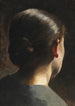 Portrait der Schwester des Künstlers, Anna Hammershøi, von hinten gesehen - Vilhelm Hammershøi — Ansicht des Kunstwerks
