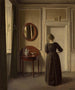 Innentableau eines Wohnzimmers mit ovalem Spiegel - Vilhelm Hammershøi — Ansicht des Kunstwerks
