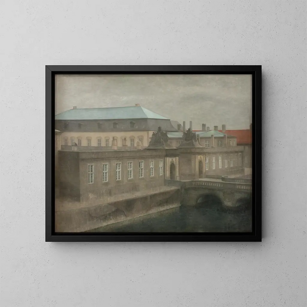 Ansicht des Christiansborg-Palastes im Spätherbst - Vilhelm Hammershøi — gerahmtes Bild an der Wand