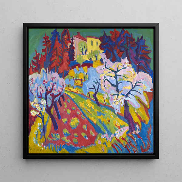 Hermann Scherer - Villa Loverciana with Blossoming Trees.webp
