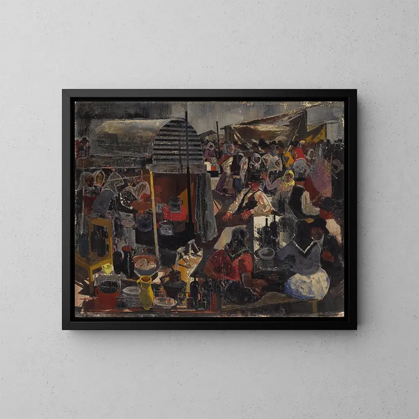 Am Markt - Vilmos Aba-Novák — gerahmtes Bild an der Wand