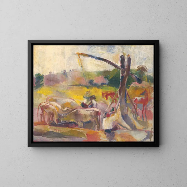 Le sang de la nuit - Vilmos Aba-Novák — gerahmtes Bild an der Wand