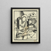 V. Bene, ezba v linoleu, gravure - Vincenc Bene — gerahmtes Bild an der Wand